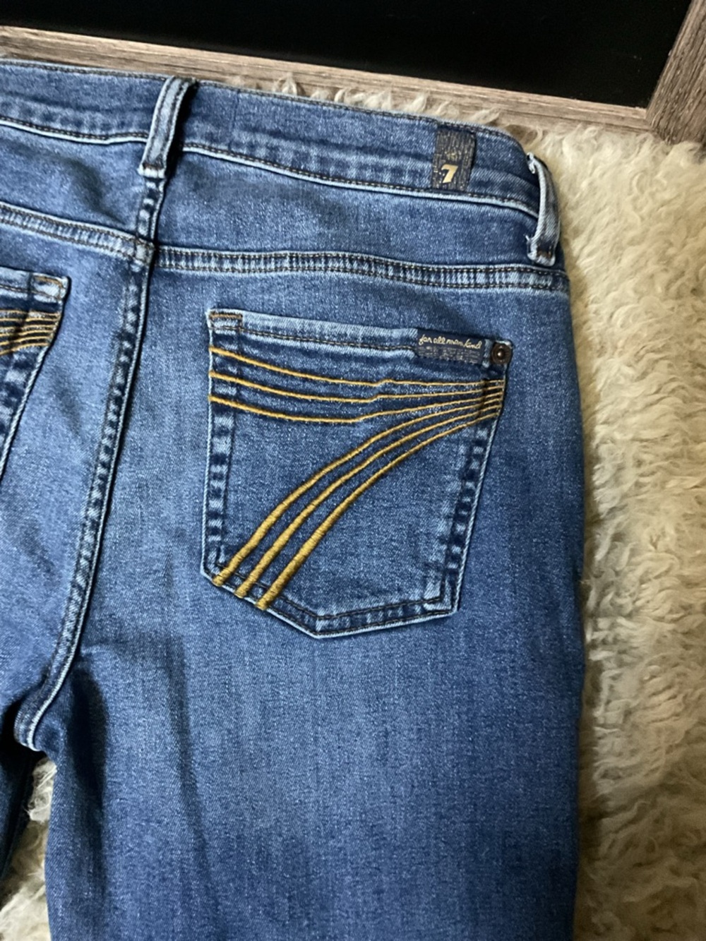 7 For All Mankind Women's Medium Blue Bootcut Jeans - Picture 6 of 8